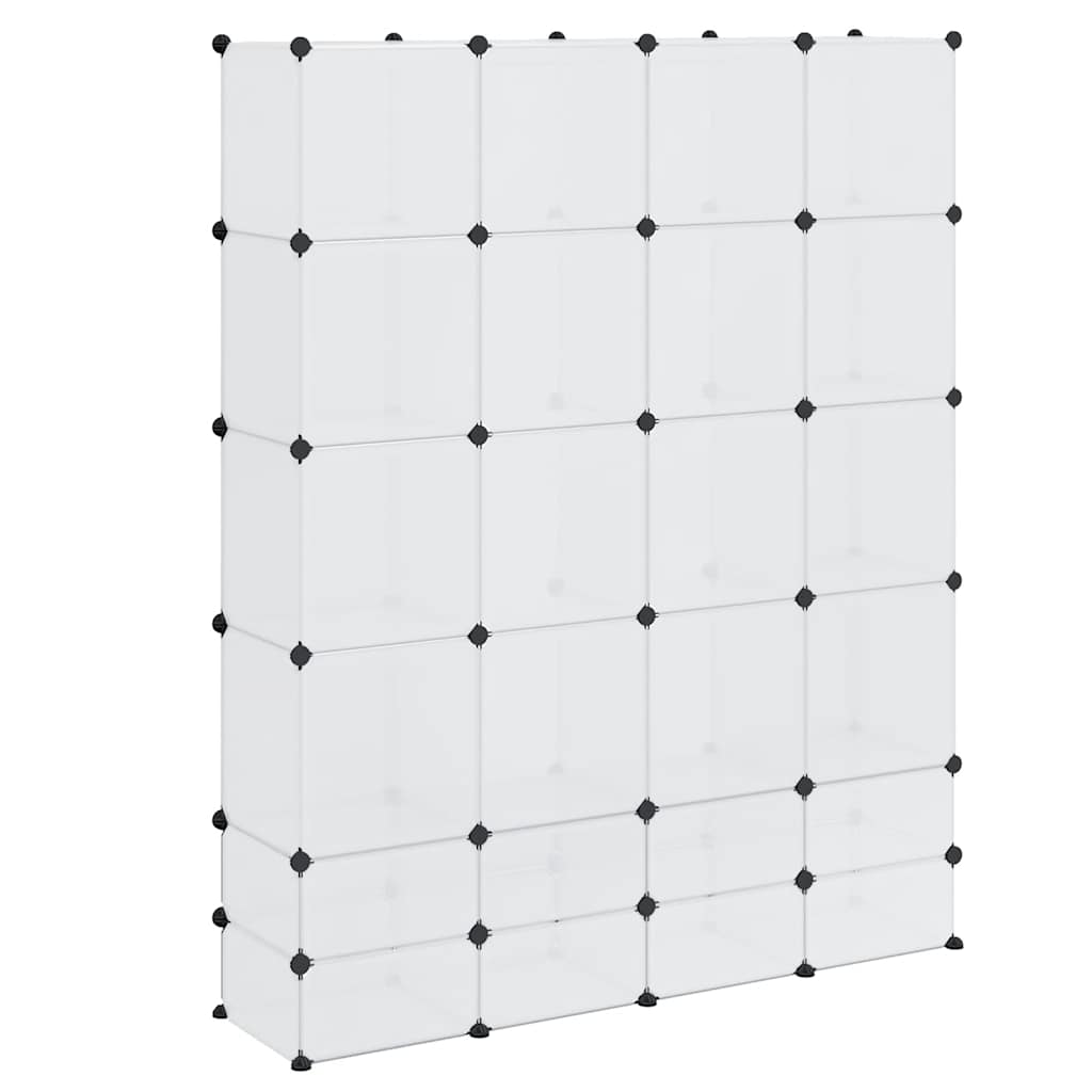 vidaXL Modular Storage | White | Plastic, Chromed Steel | 37x146x180.5 cm