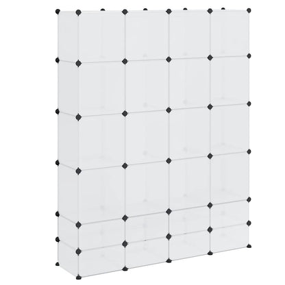vidaXL Modular Storage | White | Plastic, Chromed Steel | 37x146x180.5 cm