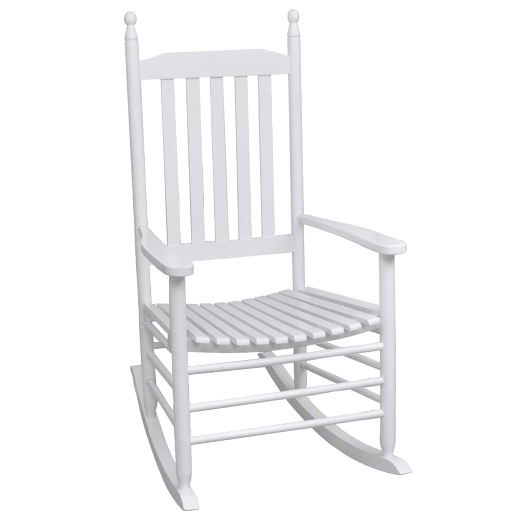vidaXL Rocking Chair | White | Fir hardwood | Medium | Rocking Chair