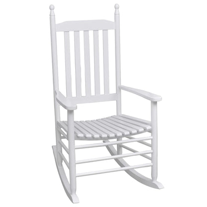vidaXL Rocking Chair | White | Fir hardwood | Medium | Rocking Chair