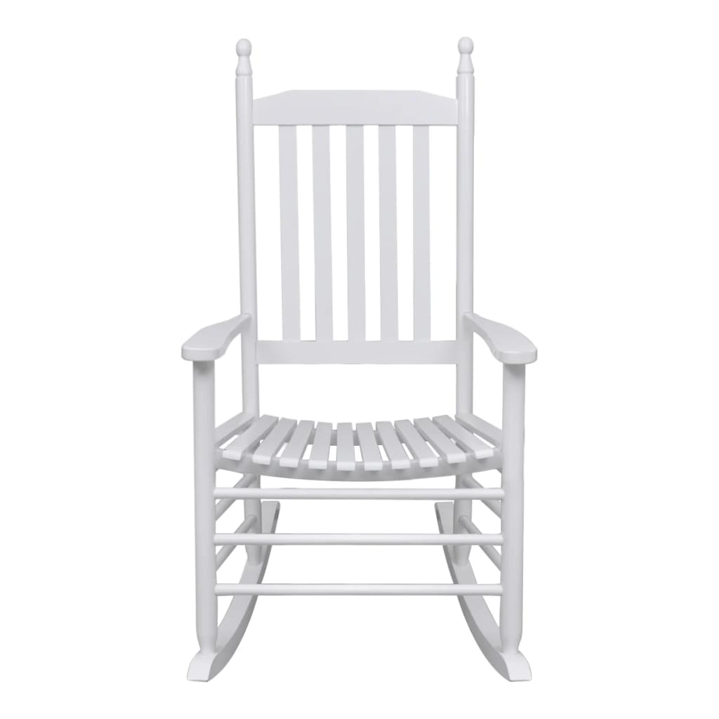 vidaXL Rocking Chair | White | Fir hardwood | Medium | Rocking Chair
