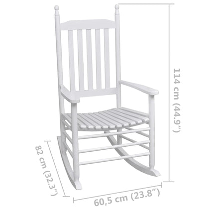 vidaXL Rocking Chair | White | Fir hardwood | Medium | Rocking Chair