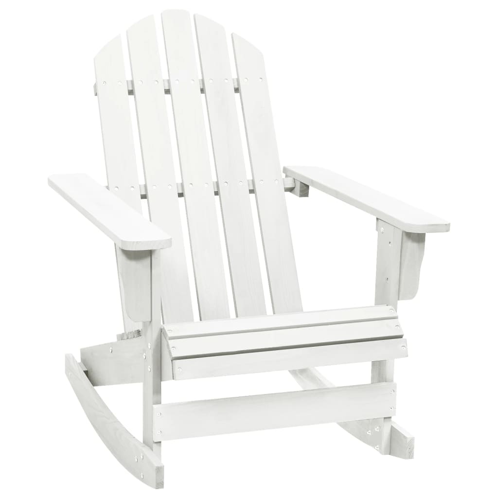 vidaXL Garden Rocking Chair | White | Hardwood | Medium | Garden Rocking Chair