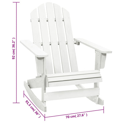 vidaXL Garden Rocking Chair | White | Hardwood | Medium | Garden Rocking Chair