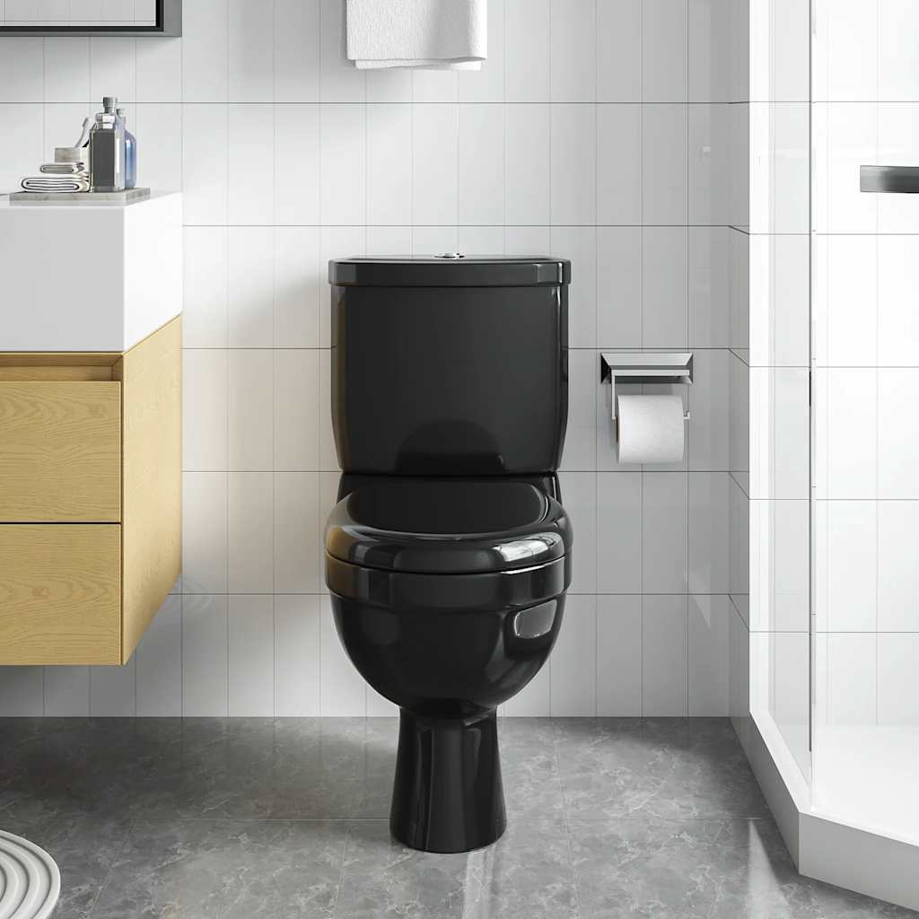 240550 vidaXL Toilet With Cistern Black
