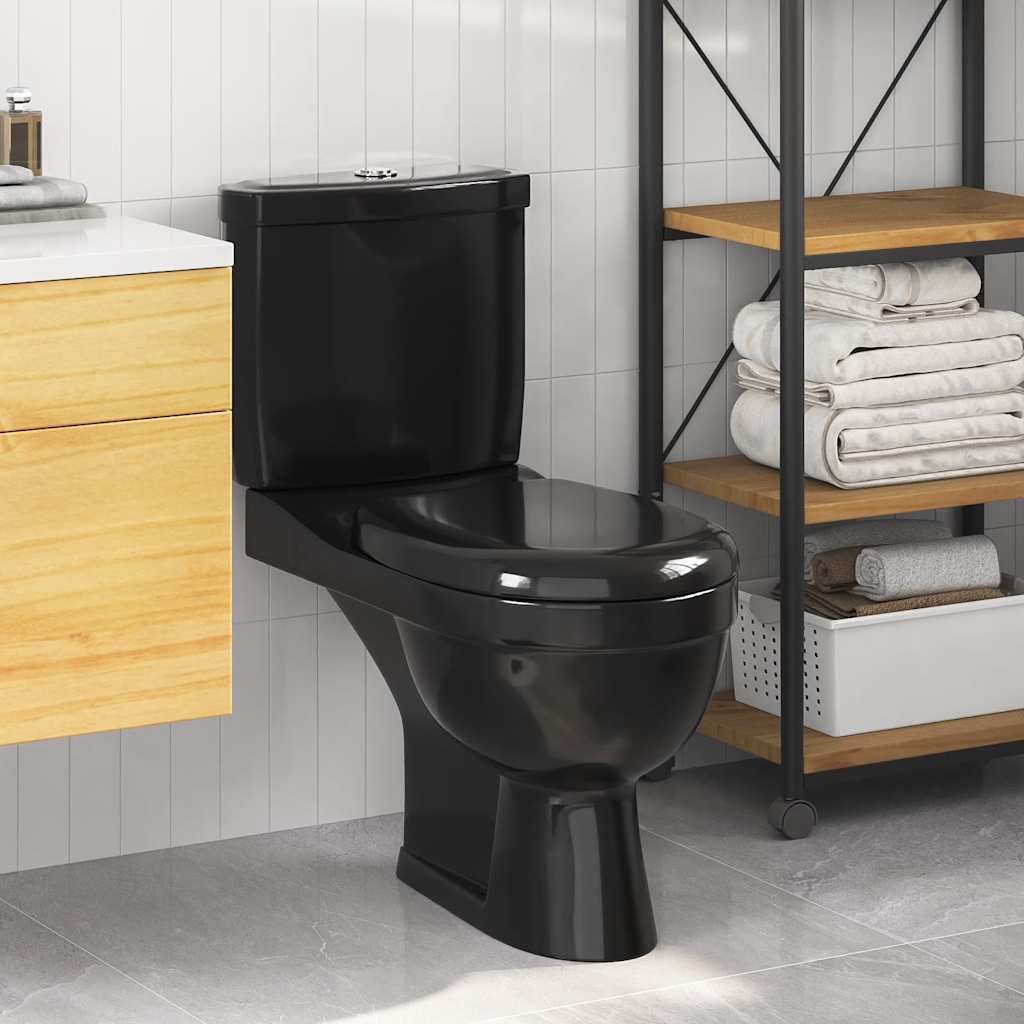 240550 vidaXL Toilet With Cistern Black