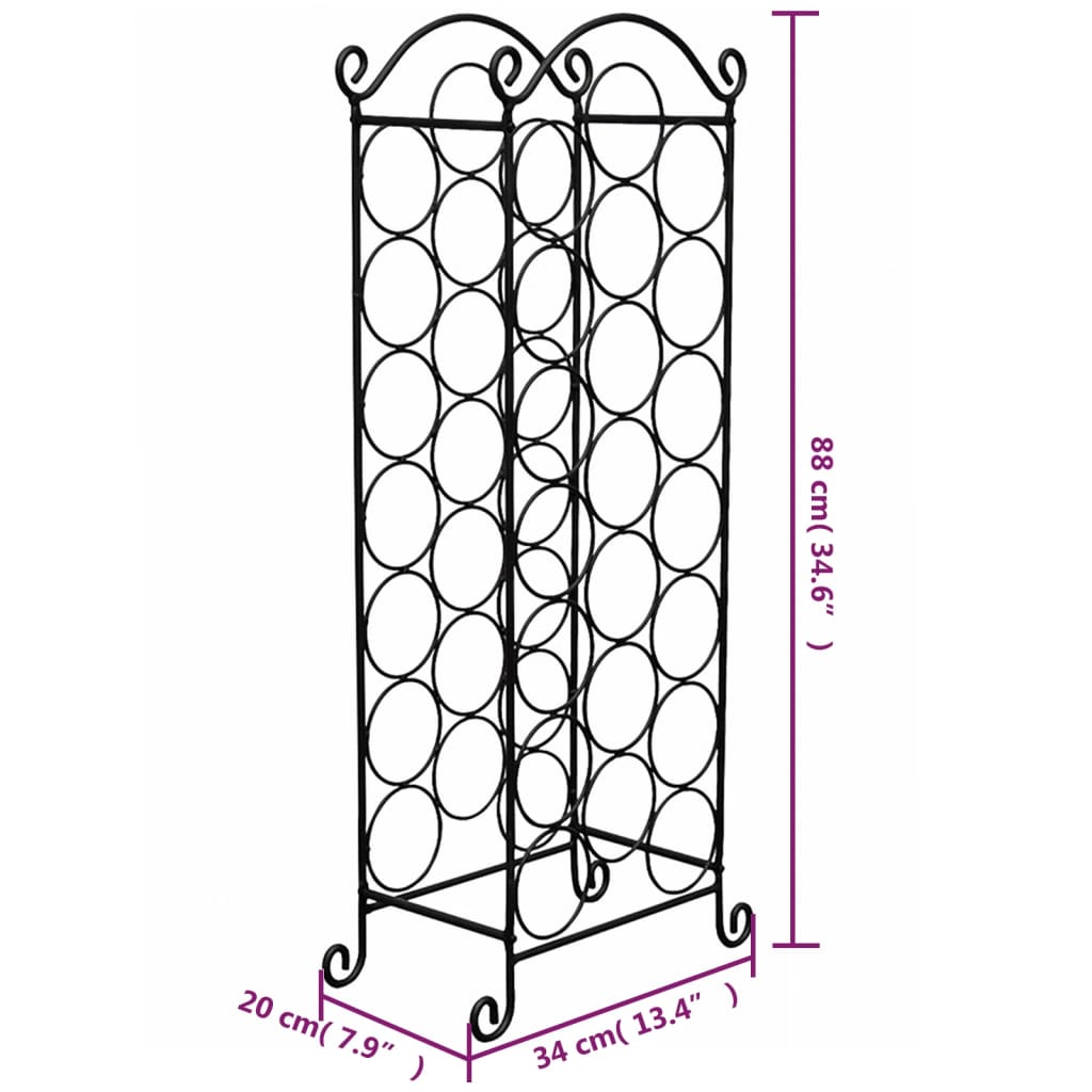 vidaXL Wine Rack for 21 Bottles Metal