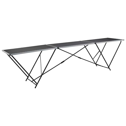 140718 vidaXL Folding Pasting Table MDF and Aluminium 300x60x78 cm