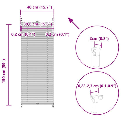 vidaXL Plisse Blind 40x150cm White Pleated Blind