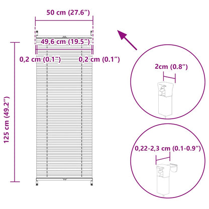 vidaXL Plisse Blind 50x125cm White Pleated Blind