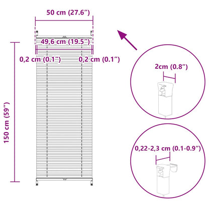 vidaXL Plisse Blind 50x150cm White Pleated Blind