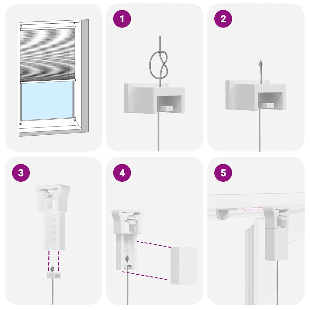 vidaXL Plisse Blind 50x150cm White Pleated Blind