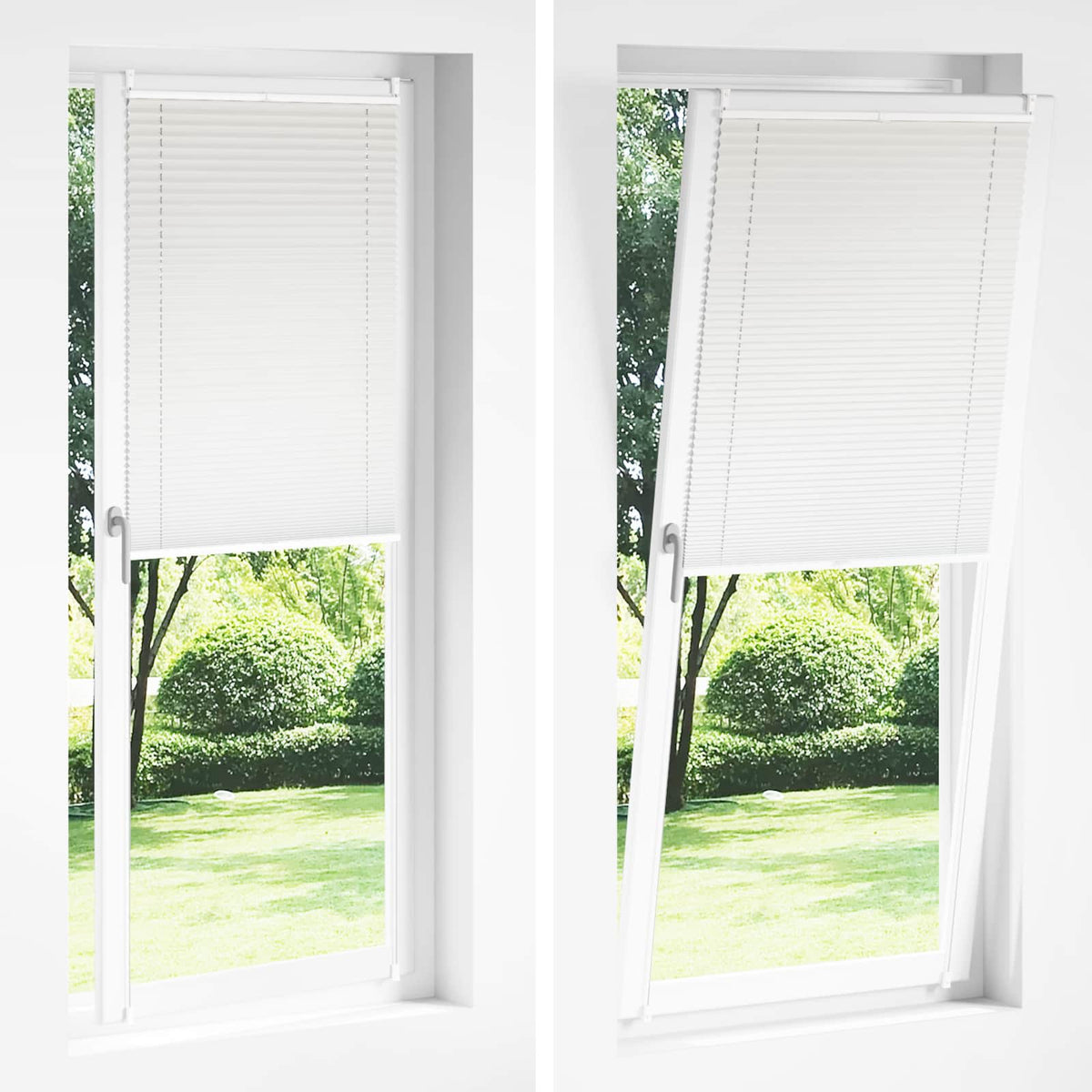 Plisse Blind 90x200cm White Pleated Blind