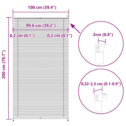 vidaXL Plisse Blind 100x200cm White Pleated Blind