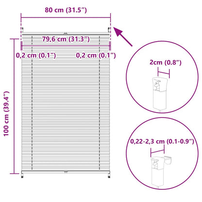 vidaXL Plisse Blind 80x100cm Creme