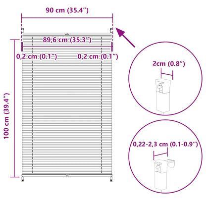 vidaXL Plisse Blind 90x100cm Creme
