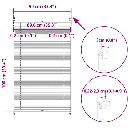 vidaXL Plisse Blind 90x100cm Creme