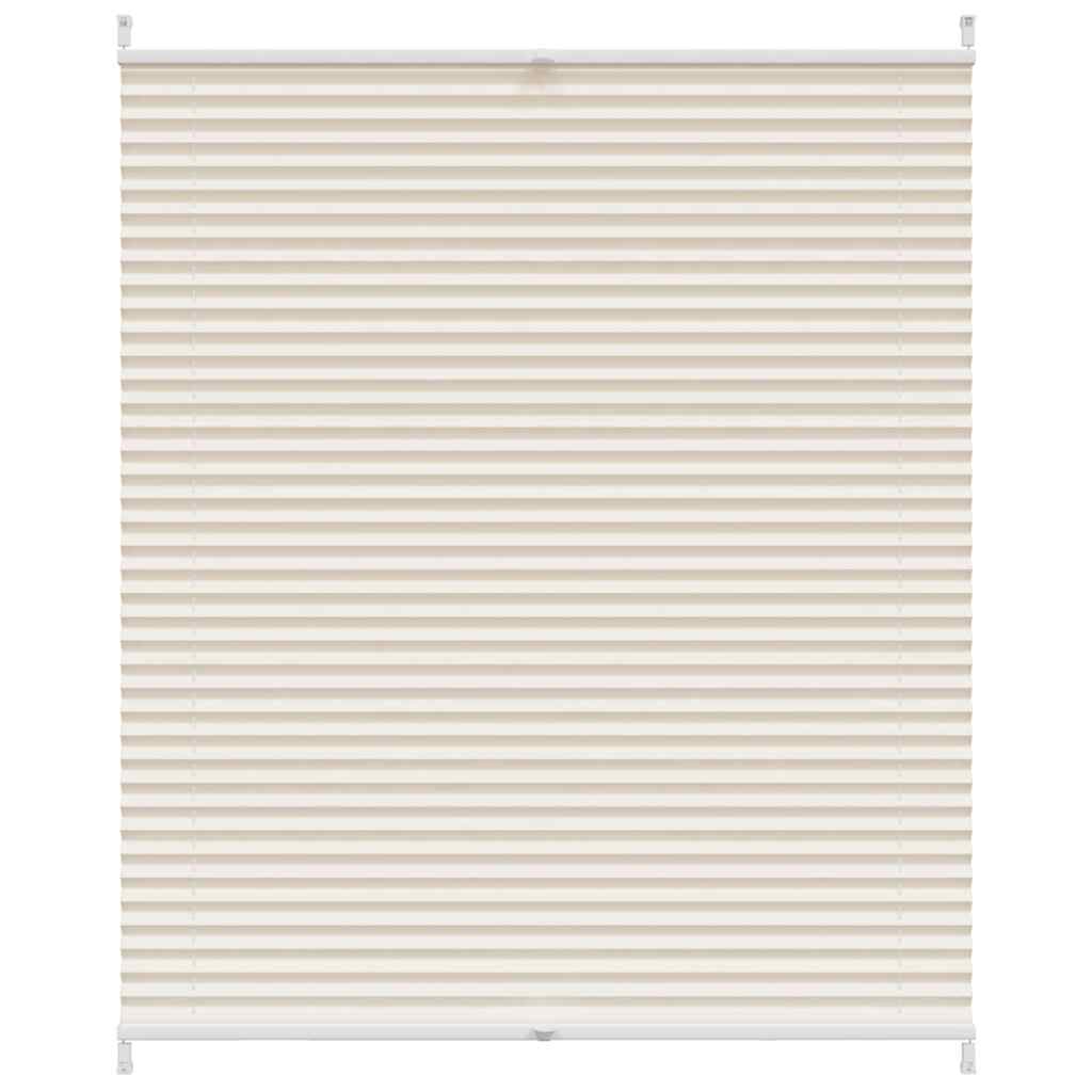 vidaXL Plisse Blind | Cream | Polyester | 100 x 125 cm | Adjustable Armrests