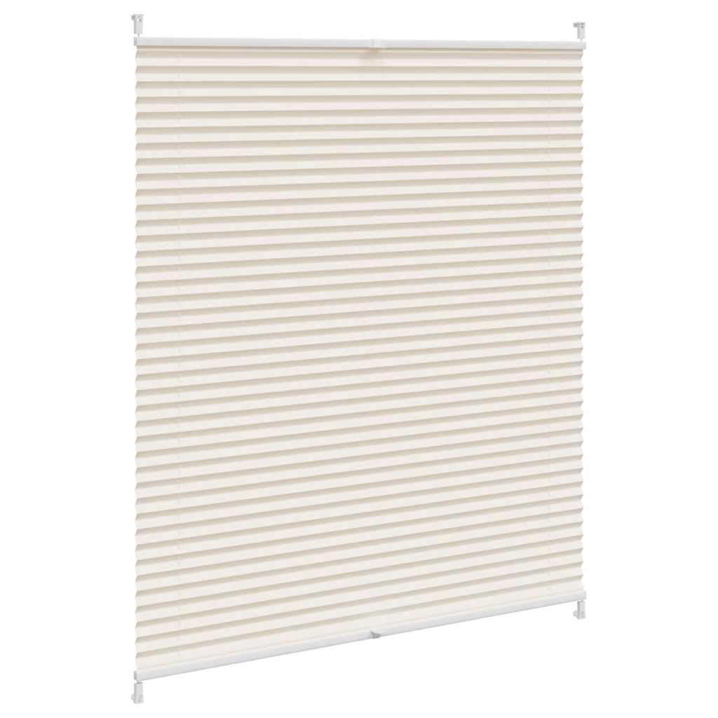 vidaXL Plisse Blind | Cream | Polyester | 100 x 125 cm | Adjustable Armrests