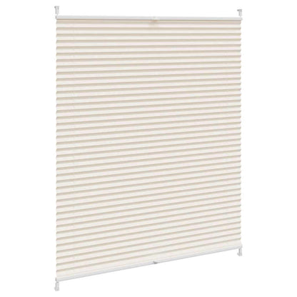 vidaXL Plisse Blind | Cream | Polyester | 100 x 125 cm | Adjustable Armrests