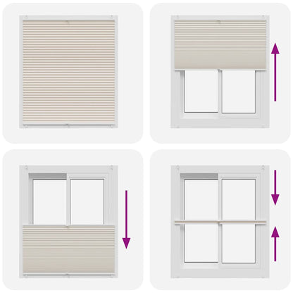 vidaXL Plisse Blind | Cream | Polyester | 100 x 125 cm | Adjustable Armrests