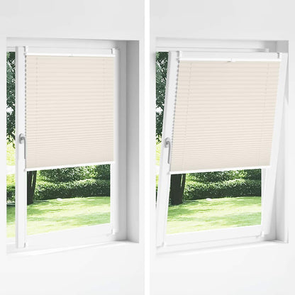 vidaXL Plisse Blind | Cream | Polyester | 100 x 125 cm | Adjustable Armrests