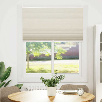 vidaXL Plisse Blind | Cream | Polyester | 100 x 125 cm | Adjustable Armrests
