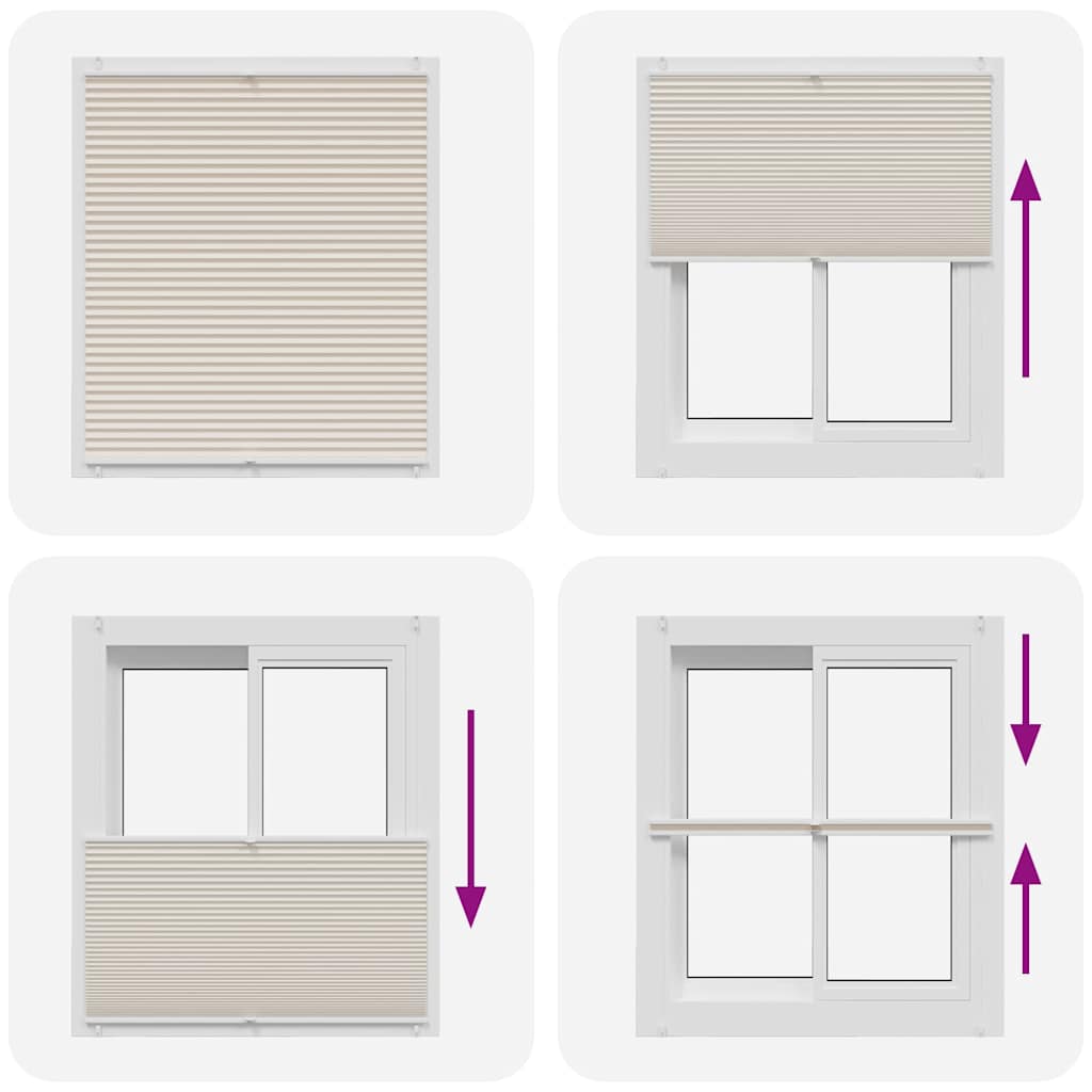 vidaXL Plisse Blind 100x150cm Cream