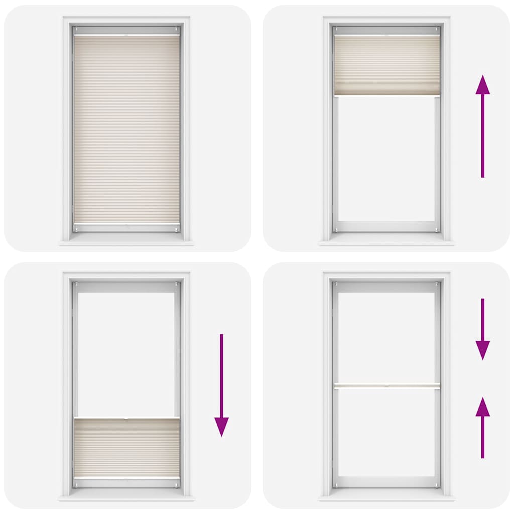 vidaXL Plisse Blind 100x200cm Cream