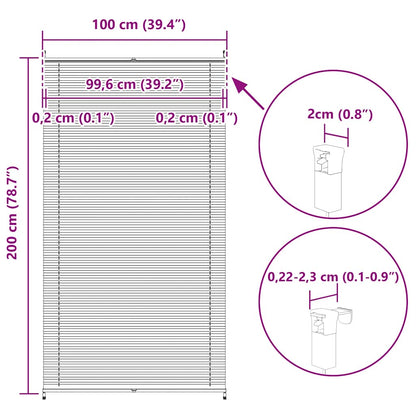 vidaXL Plisse Blind 100x200cm Cream