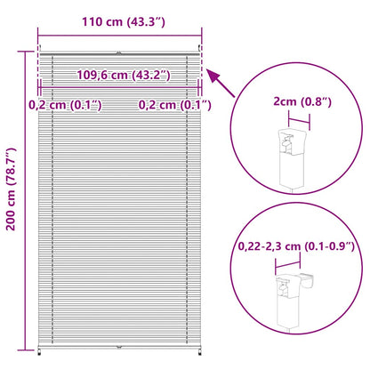 Plisse Blind 110x200cm Creme
