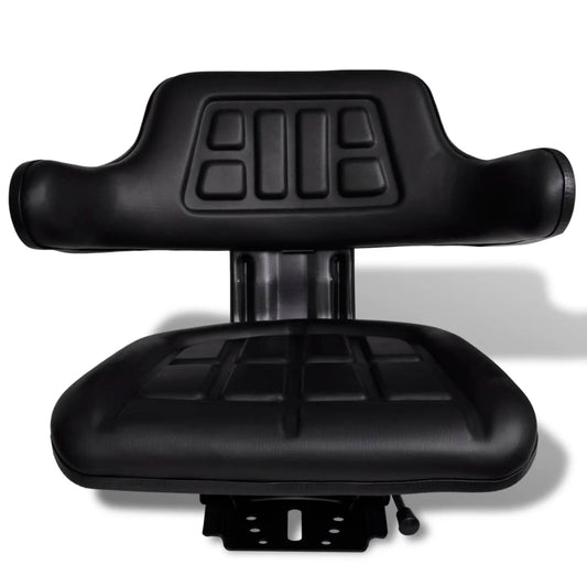 210202 vidaXL Tractor Seat with Backrest Black