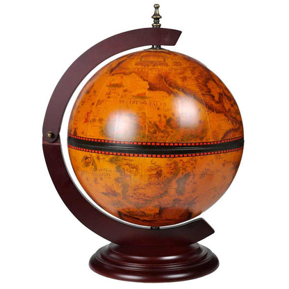 240698 vidaXL Tabletop Globe Bar Wine Stand Eucalyptus Wood
