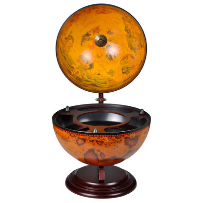 240698 vidaXL Tabletop Globe Bar Wine Stand Eucalyptus Wood