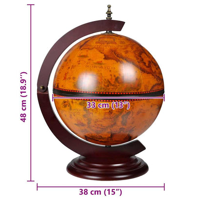 240698 vidaXL Tabletop Globe Bar Wine Stand Eucalyptus Wood
