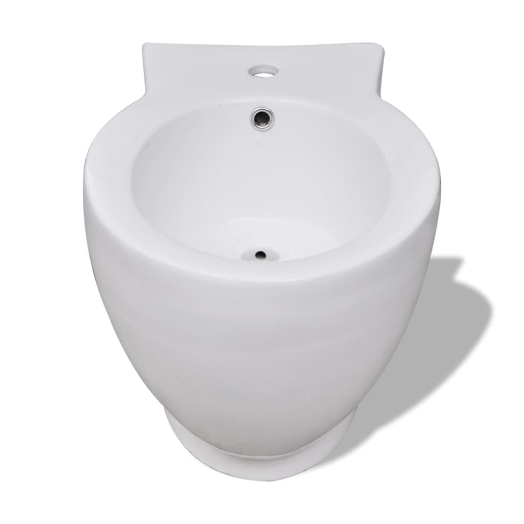 vidaXL Round Bidet Stand White High-quality Ceramic