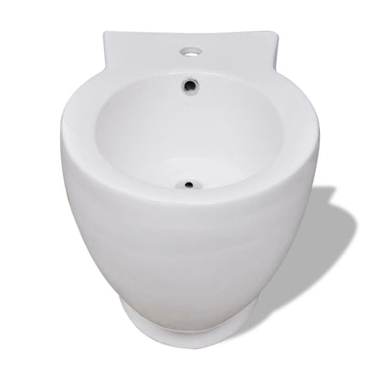 vidaXL Round Bidet Stand White High-quality Ceramic