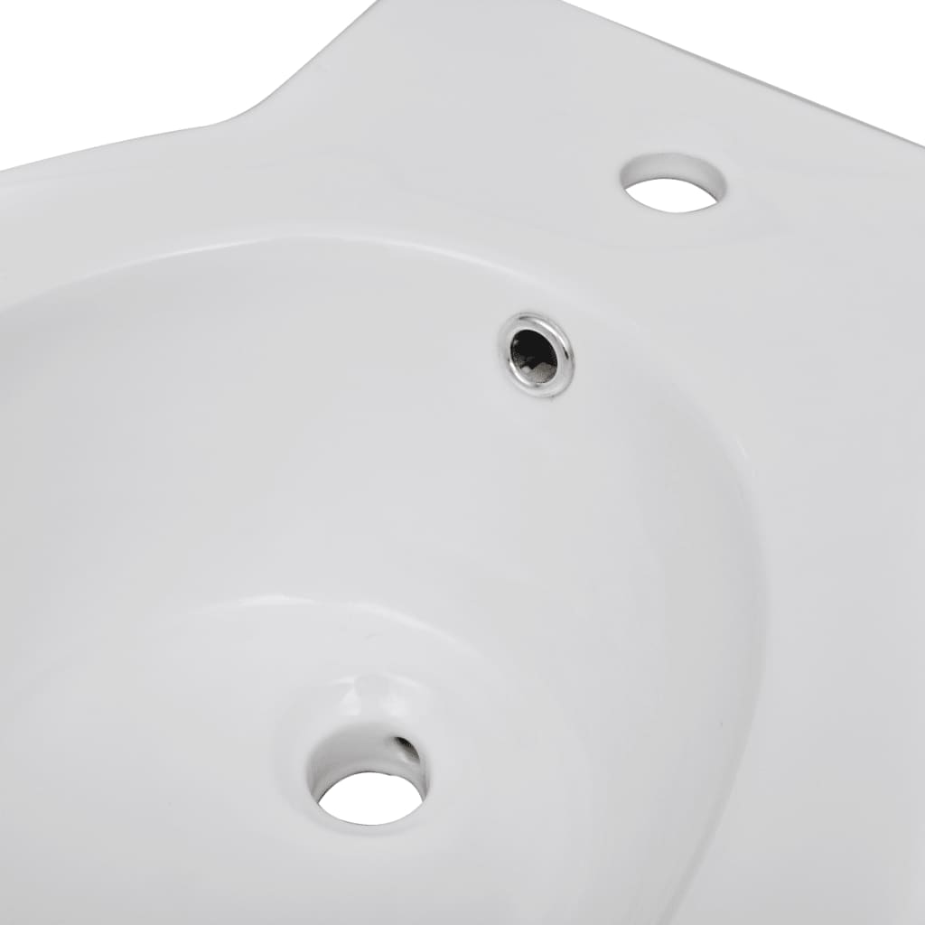 vidaXL Round Bidet Stand White High-quality Ceramic
