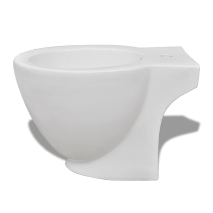 vidaXL Round Bidet Stand White High-quality Ceramic