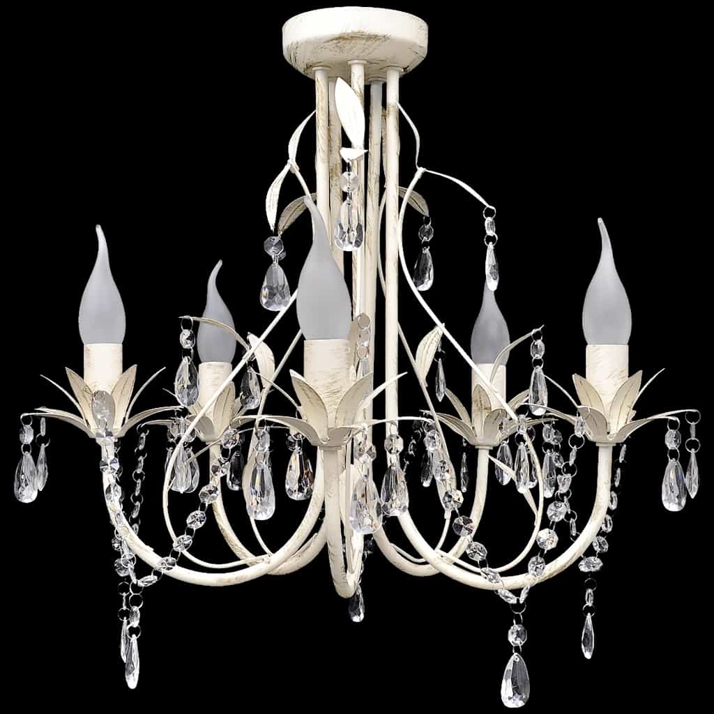 Crystal Pendant Ceiling Lamp Chandelier Elegant 5 Bulb Sockets