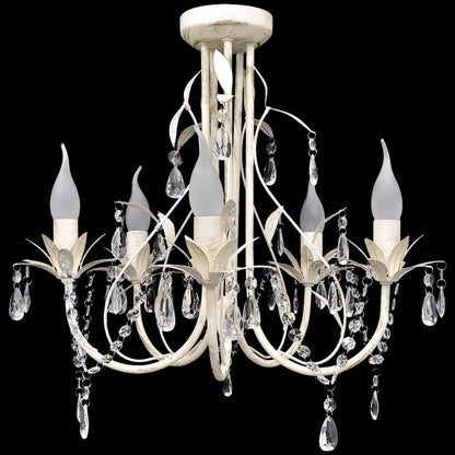 Crystal Pendant Ceiling Lamp Chandelier Elegant 5 Bulb Sockets