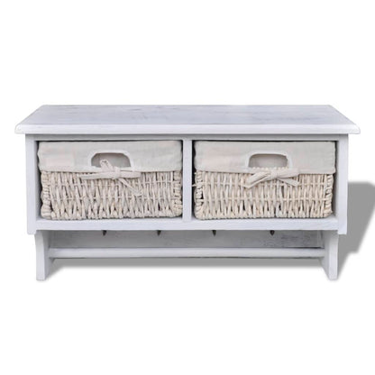 vidaXL Wall Shelf White 60x23.5x33 cm Paulownia Wood