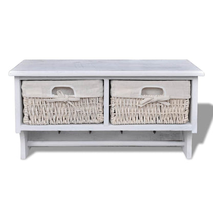 240792 vidaXL Wall Shelf White 60x23,5x33 cm Paulownia Wood
