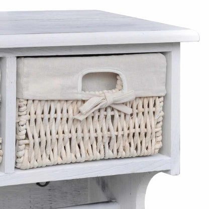 240792 vidaXL Wall Shelf White 60x23,5x33 cm Paulownia Wood
