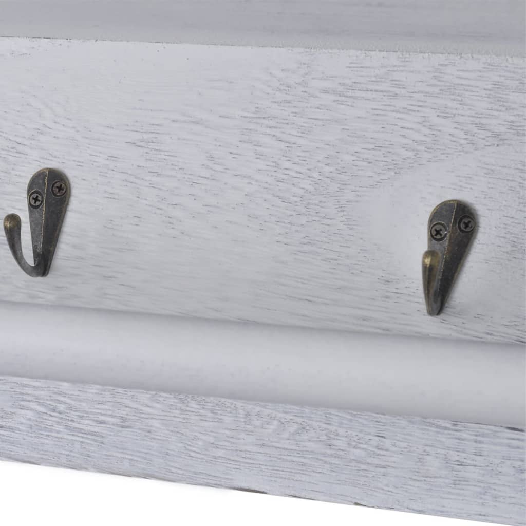 vidaXL Wall Shelf White 60x23.5x33 cm Paulownia Wood