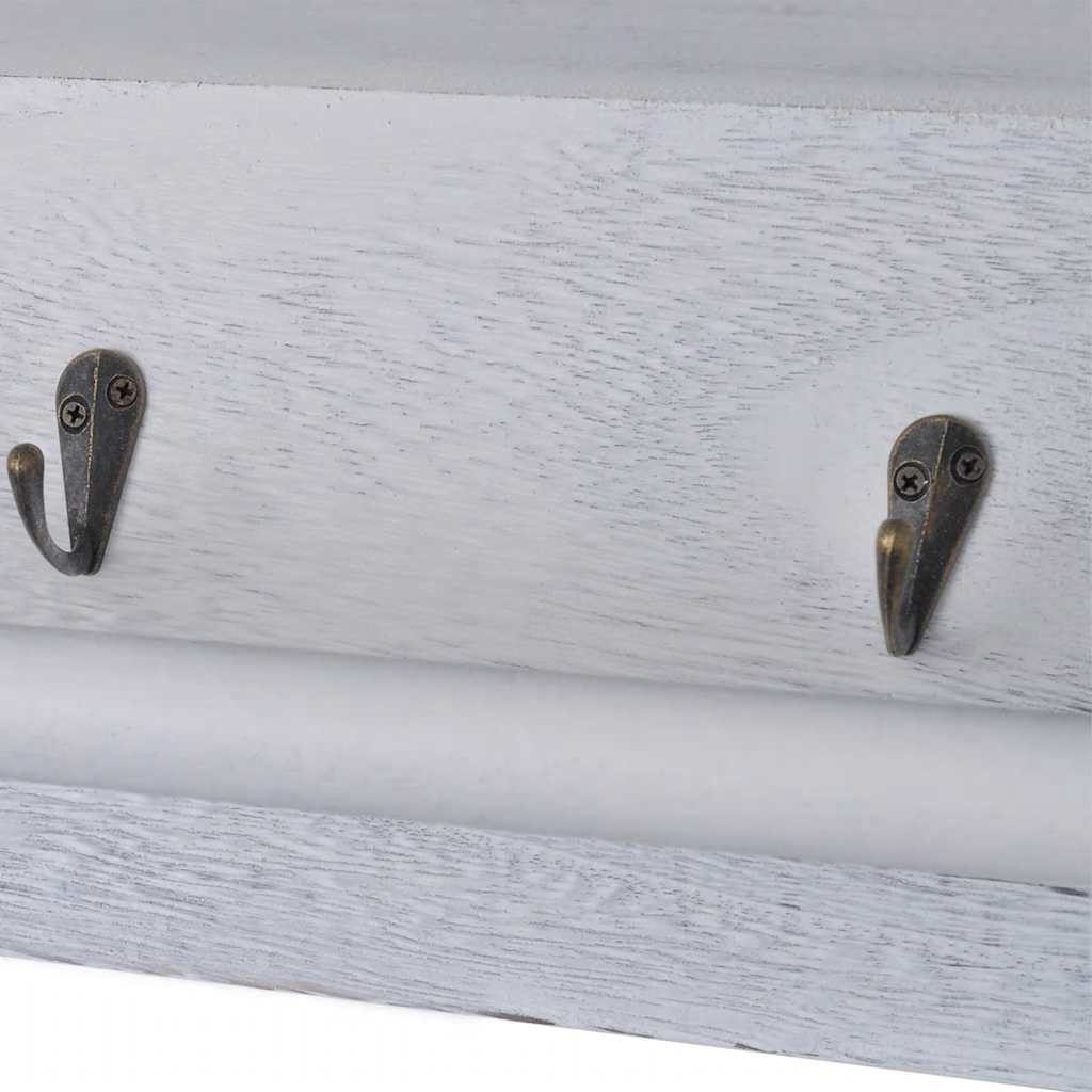 240792 vidaXL Wall Shelf White 60x23,5x33 cm Paulownia Wood