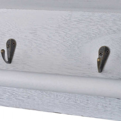 240792 vidaXL Wall Shelf White 60x23,5x33 cm Paulownia Wood