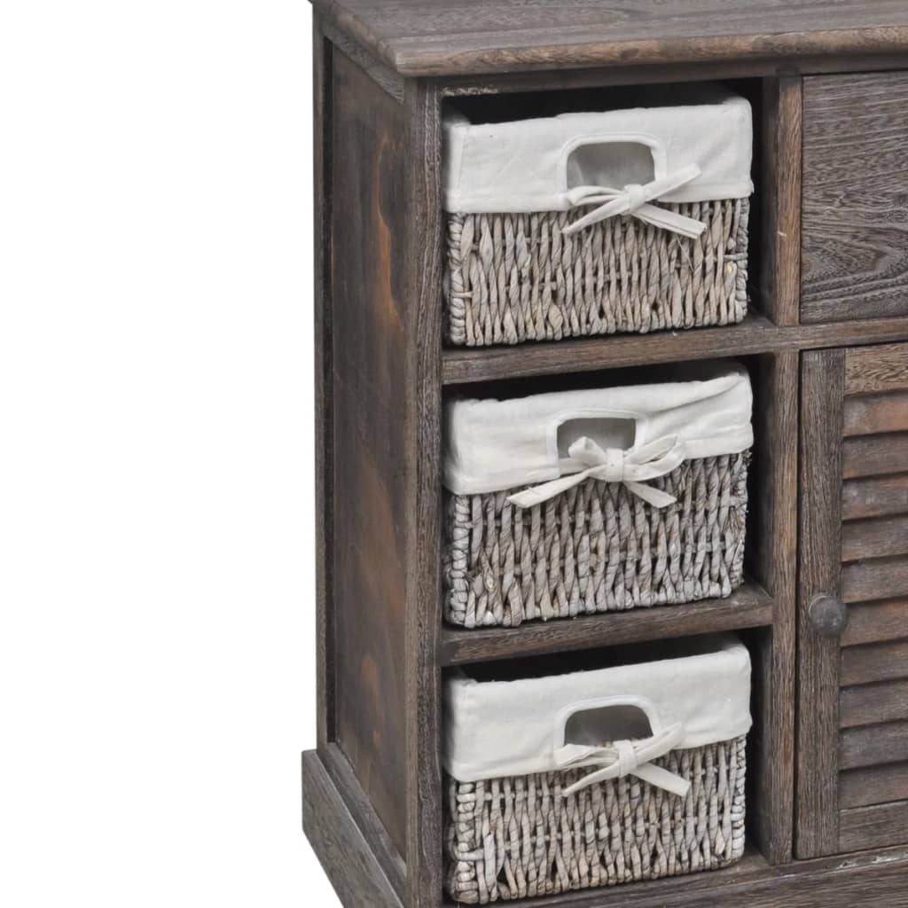 vidaXL Cabinet | Brown | Paulownia wood, Cotton, Polyester | Small