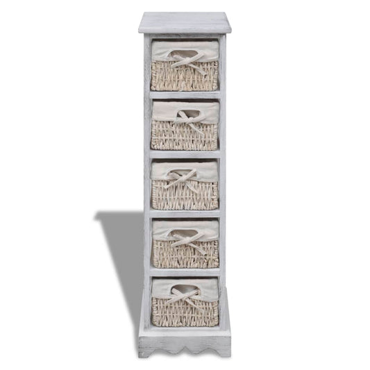 vidaXL Storage Rack | White | Paulownia wood, Cotton, Polyester | Tall