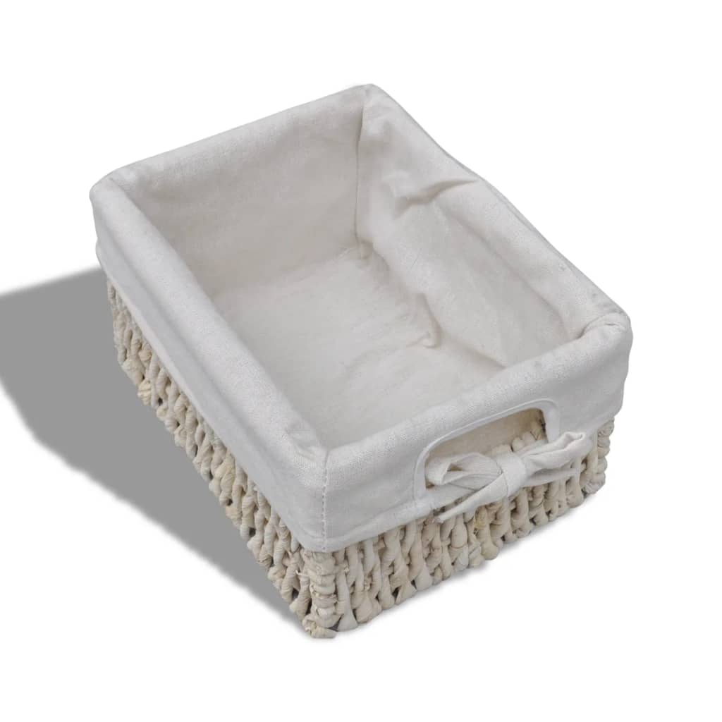 vidaXL Wooden Storage Rack 5 Weaving Baskets White